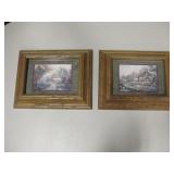 2 Framed Country Landscape Prints - 9.5" x 7.5"