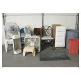 Chairs, Trash Cans, Floor Mat, Drawer Cabinet, etc