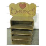 Wood w/ Heart Decor Table-Top Cabinet