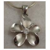 Sterling Silver Flower Necklace