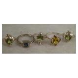 Lot Of 5 Sterling Silver Rings