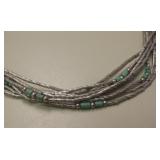 Vintage Sterling Silver & Turquoise NA Necklace