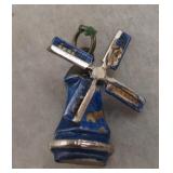 Sterling Silver & Enamel Dutch Windmill Charm