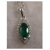 Sterling Silver & Emerald Necklace