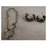 Sterling Silver Chain & Earrings