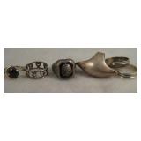 Lot Of 6 Sterling Silver Rings