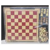 Woodfield Wood Chess & Checkers Set