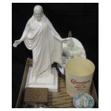 Statue, Plaque, Jewelry Box & Other Vintage Items