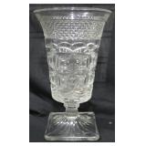 Footed Large Clear Glass Vase - 10.75" Tall