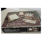 Vintage Solid Oak 8-Piece Desk Set By GMK
