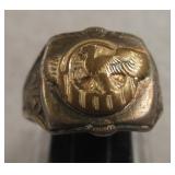 Antique Sterling Silver Army Ring