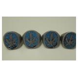 4 Vintage Crushed Turquoise Rings