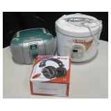Rice Cooker, Boom Box, NIB Headphones