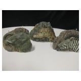 3 High Relief African Animal Bust Candles