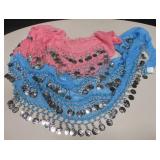 2 Belly Dancer Coin Scarves
