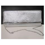 Jessica McClintock Silver Beaded Purse