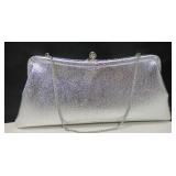 Glitter Silver Purse w/ Chain Handle