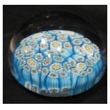 Hand Crafted Millefiori Glass Paperweight 2" Dia.