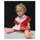 Vintage Sleepy Eye Plastic Girl Doll - 14.5" Tall
