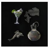 (4) Various Themed Miniature Jewelry Charms