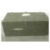 Vintage US Military Wood Footlocker