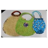 Lot Of 3 Summer Style of Purses in Various Sizes