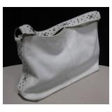 Used Alfani White Leather Shoulder Bag