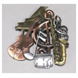 Large Multi-Color Music Instruments Brooch - K&T