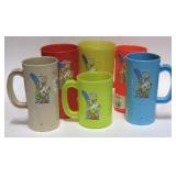 6 The Simpsons Handled Mugs - 7" Tallest