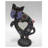 14" Tall Hand Painted Cat Mirror