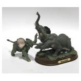 Elephant Figurine Lot - Tallest Is & 7"