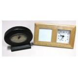Lot of 2 Wood Battery Powered Clocks - 5.5" Tall