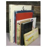 Lot Of 7 Vintage Books, Sheet Music & Shell Map