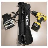 DeWalt Drill, Targus Tripod & Polaroid 2209 Camera