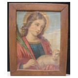 Framed Vintage Religious Print 11.5" x 14.5"