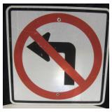 24" x 24" Reflective Metal "No Left Turn" Sign
