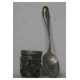 1956 US Naval Academy Shot Glass & USN Spoon