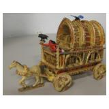 7.5" Long Wood Folk Art Gypsy Wagon