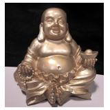 Gold Resin Buddha Statue - 4" Tall