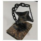 Wood & Metal Candle Holder - 11" Tall