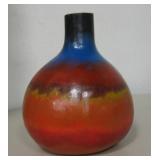 Painted Gourd Native American Vase Signed EJ