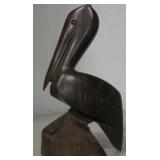 7" Tall Carved Ironwood Pelican
