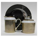 Vintage Fitz & Floyd Cream, Sugar & Plate Set