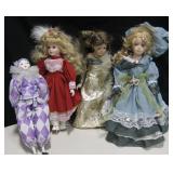 Lot Of Assorted Porcelain Dolls Tallest About 17"
