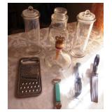 Kitchen Lot - Vtg Crown Bottle, Herb Scissors, etc
