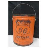 Vtg Phillips 66 10lb Grease Can w/ Some Grease