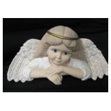 Vintage Ceramic Angel Shelf Sitter - 13" Wide