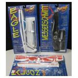 3 NIP Model Styrofoam Aircraft Rubber Band Powered