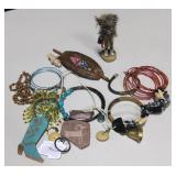 Bag Of Jewelry & Southwest Collectibles