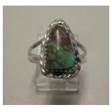Sterling Silver & Royston Turquoise SW Ring